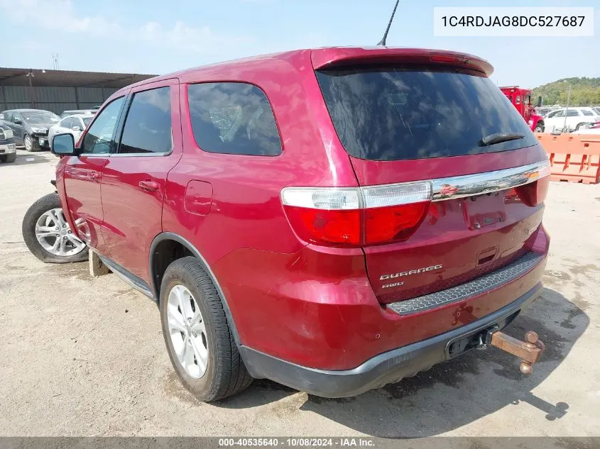 2013 Dodge Durango Sxt VIN: 1C4RDJAG8DC527687 Lot: 40535640