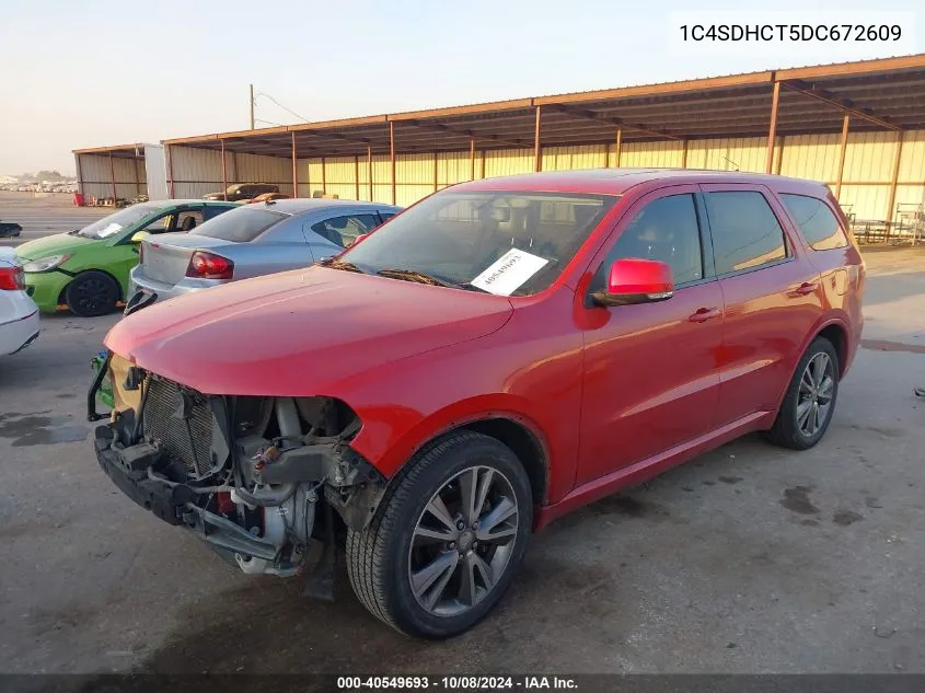 2013 Dodge Durango R/T VIN: 1C4SDHCT5DC672609 Lot: 40549693