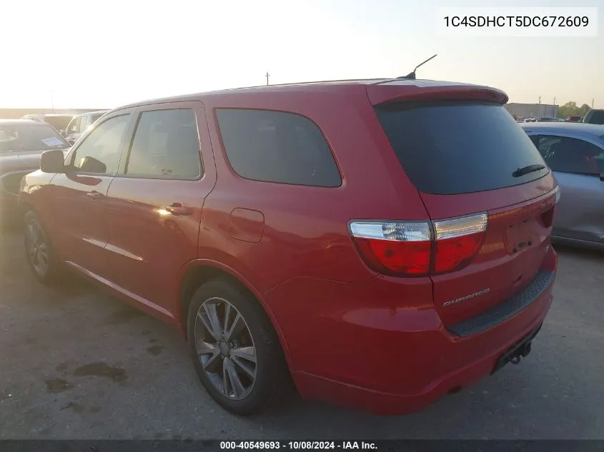 2013 Dodge Durango R/T VIN: 1C4SDHCT5DC672609 Lot: 40549693