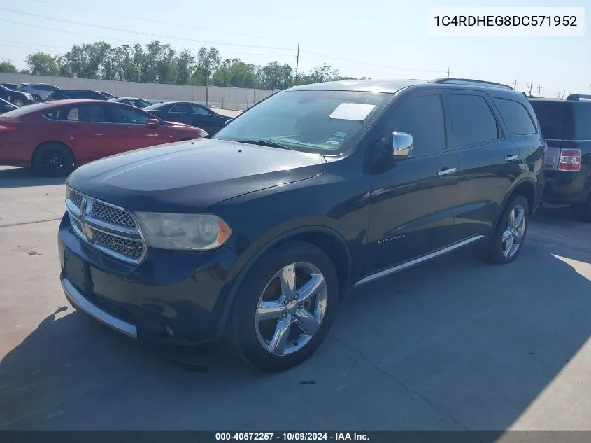 2013 Dodge Durango Citadel VIN: 1C4RDHEG8DC571952 Lot: 40572257