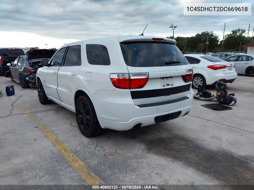 2013 Dodge Durango R/T VIN: 1C4SDHCT2DC669618 Lot: 40602123