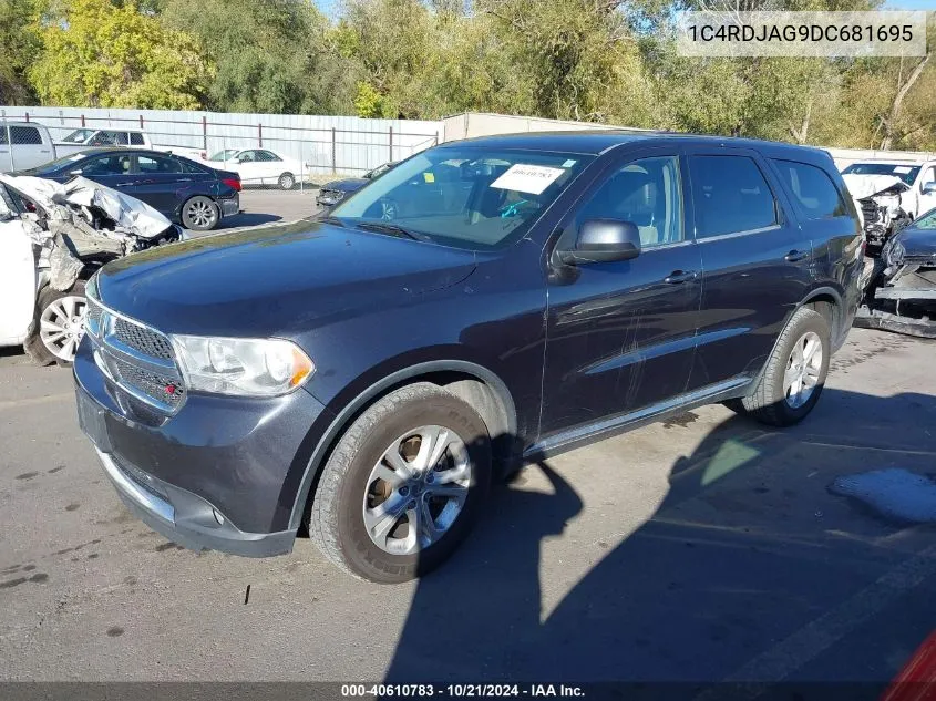 2013 Dodge Durango Sxt VIN: 1C4RDJAG9DC681695 Lot: 40610783