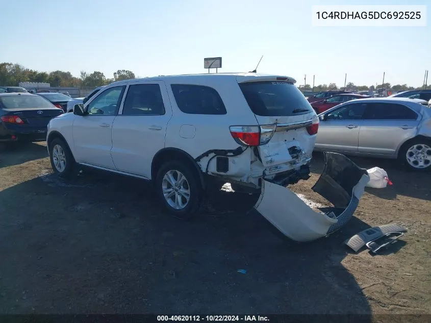 2013 Dodge Durango Sxt VIN: 1C4RDHAG5DC692525 Lot: 40620112