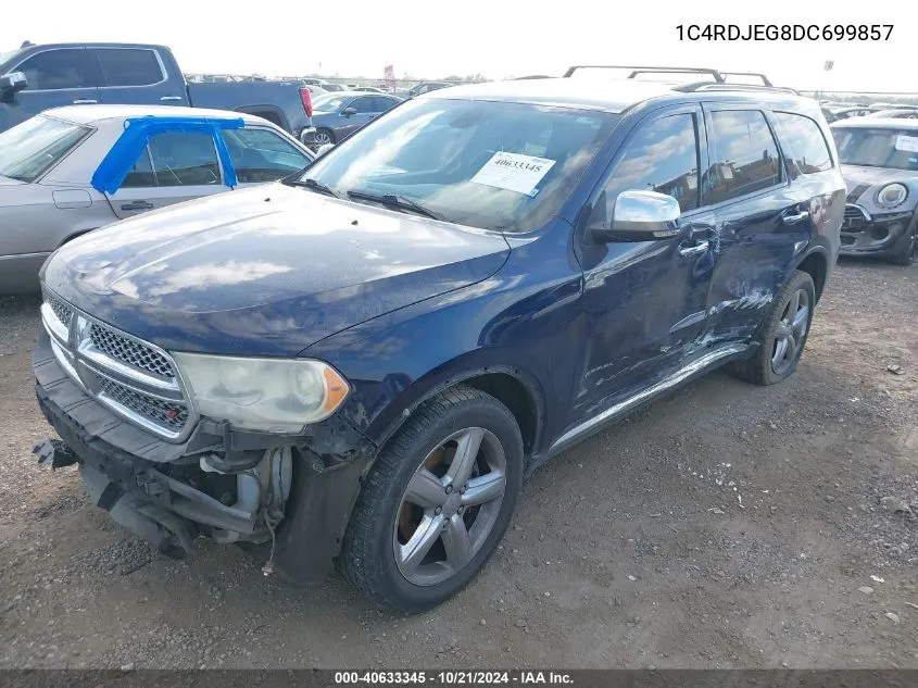 2013 Dodge Durango Citadel VIN: 1C4RDJEG8DC699857 Lot: 40633345