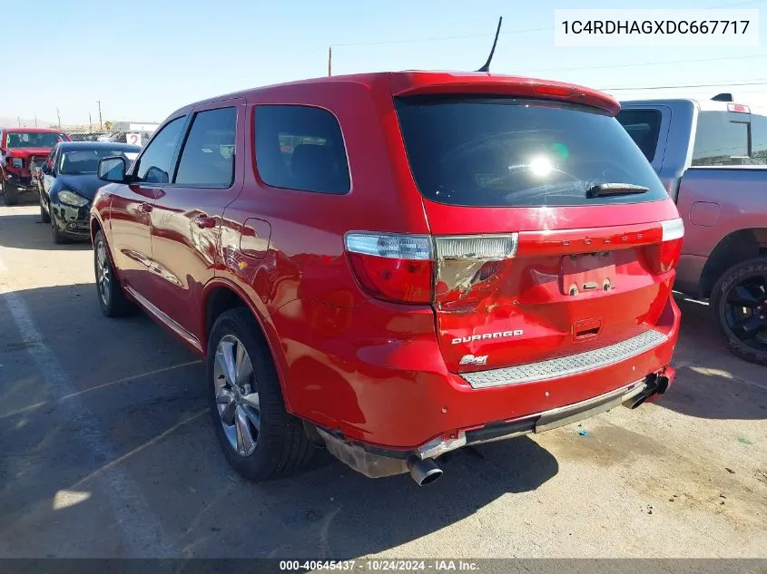 2013 Dodge Durango Sxt VIN: 1C4RDHAGXDC667717 Lot: 40645437