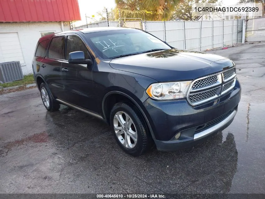 2013 Dodge Durango Sxt VIN: 1C4RDHAG1DC692389 Lot: 40645610