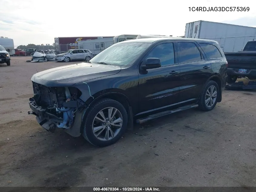 2013 Dodge Durango Sxt VIN: 1C4RDJAG3DC575369 Lot: 40670304