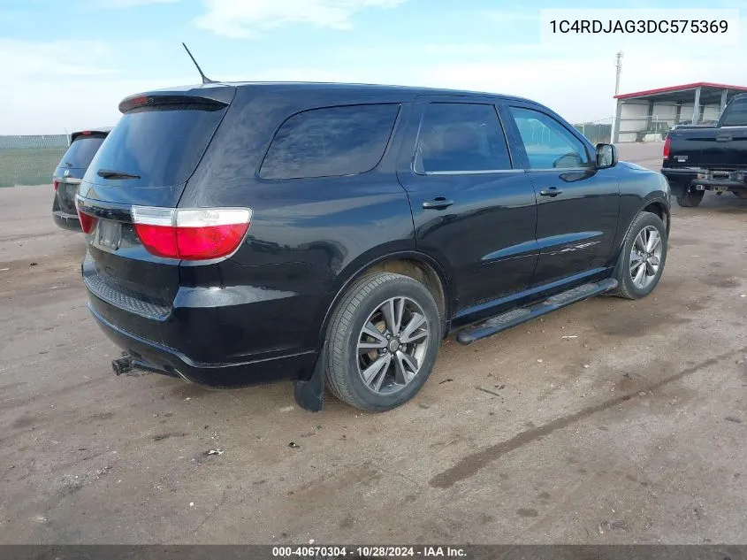 2013 Dodge Durango Sxt VIN: 1C4RDJAG3DC575369 Lot: 40670304