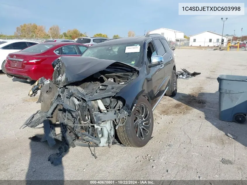 2013 Dodge Durango Citadel VIN: 1C4SDJETXDC603998 Lot: 40670801