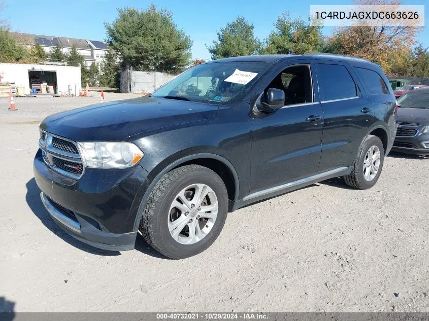 2013 Dodge Durango Sxt VIN: 1C4RDJAGXDC663626 Lot: 40732021