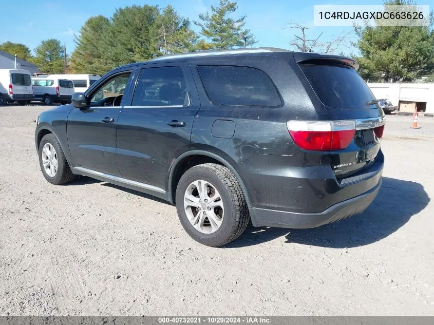 2013 Dodge Durango Sxt VIN: 1C4RDJAGXDC663626 Lot: 40732021