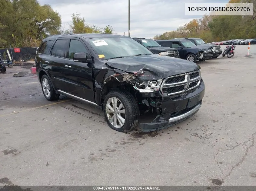 2013 Dodge Durango Crew VIN: 1C4RDHDG8DC592706 Lot: 40745114