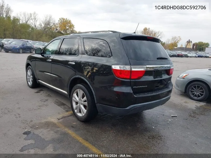 2013 Dodge Durango Crew VIN: 1C4RDHDG8DC592706 Lot: 40745114