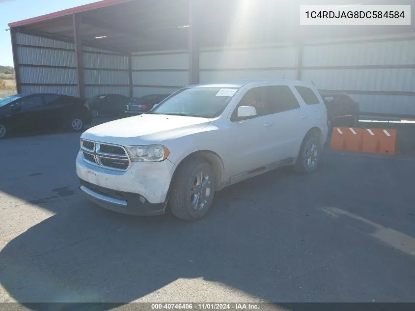 2013 Dodge Durango Sxt VIN: 1C4RDJAG8DC584584 Lot: 40746406