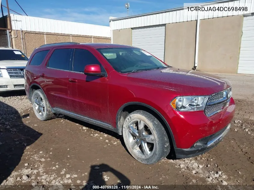 2013 Dodge Durango Sxt VIN: 1C4RDJAG4DC698498 Lot: 40759328