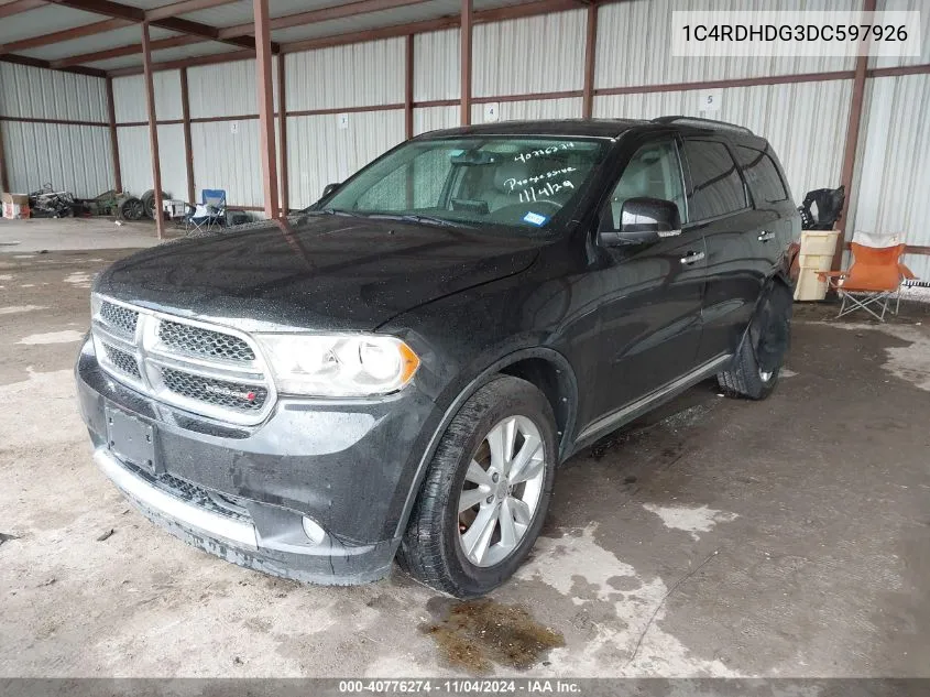 2013 Dodge Durango Crew VIN: 1C4RDHDG3DC597926 Lot: 40776274