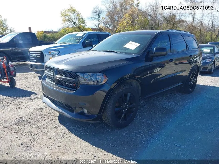 2013 Dodge Durango Sxt VIN: 1C4RDJAG8DC671093 Lot: 40807146