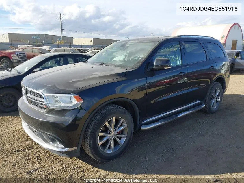 2014 Dodge Durango Limited VIN: 1C4RDJDG4EC551918 Lot: 12127074