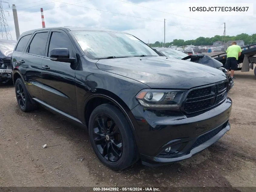 2014 Dodge Durango R/T VIN: 1C4SDJCT7EC345637 Lot: 39442992