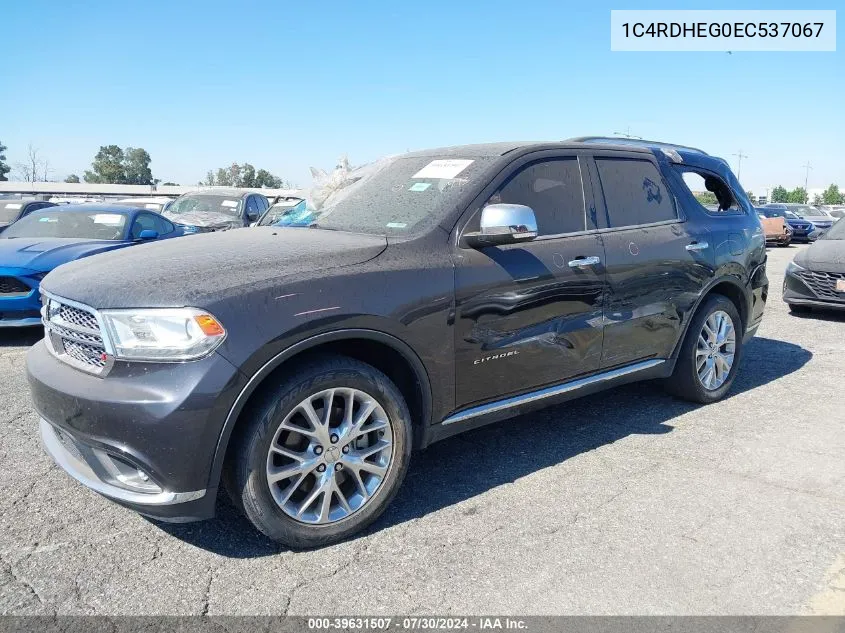 2014 Dodge Durango Citadel VIN: 1C4RDHEG0EC537067 Lot: 39631507