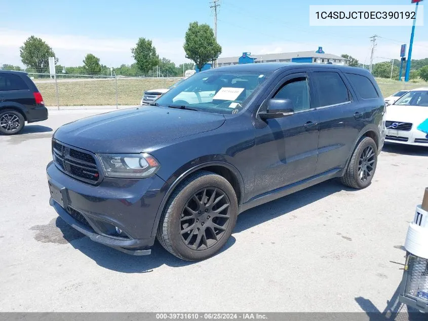 2014 Dodge Durango R/T VIN: 1C4SDJCT0EC390192 Lot: 39731610