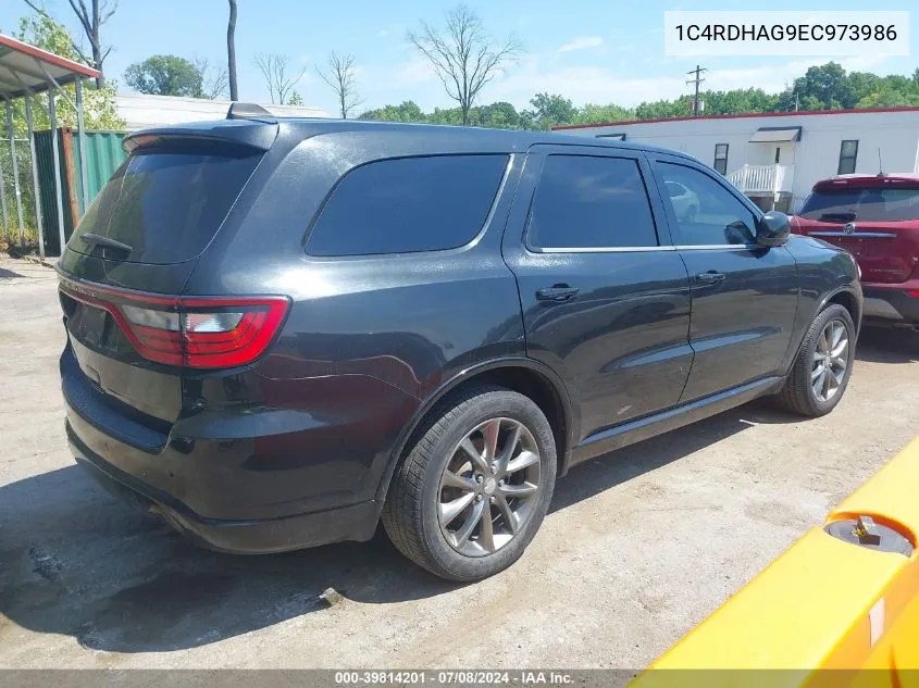 2014 Dodge Durango Sxt VIN: 1C4RDHAG9EC973986 Lot: 39814201