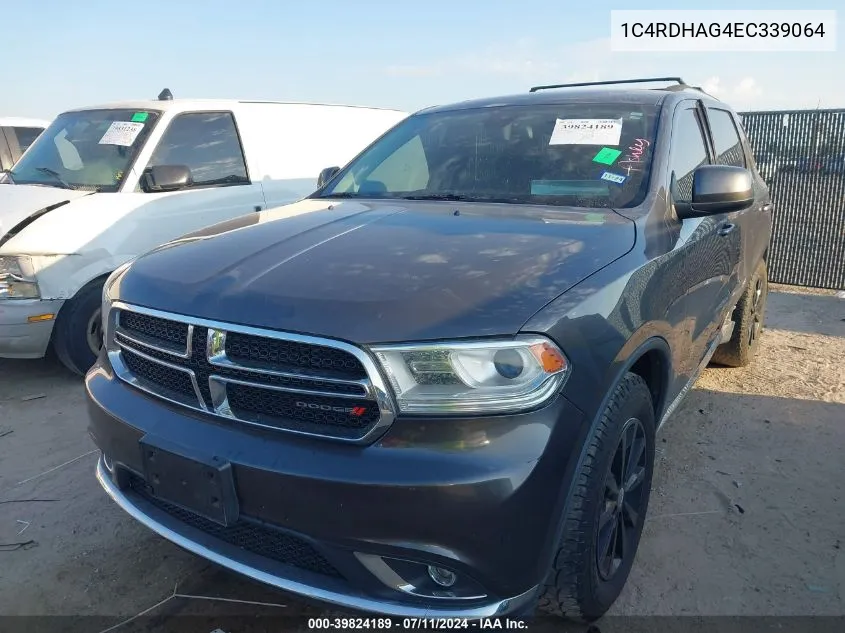 2014 Dodge Durango Sxt VIN: 1C4RDHAG4EC339064 Lot: 39824189