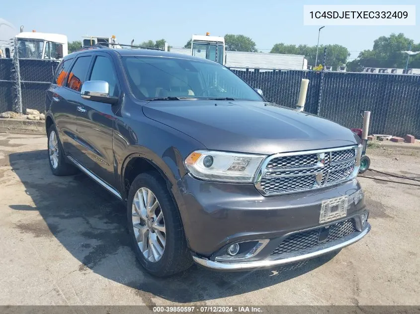 2014 Dodge Durango Citadel VIN: 1C4SDJETXEC332409 Lot: 39850597