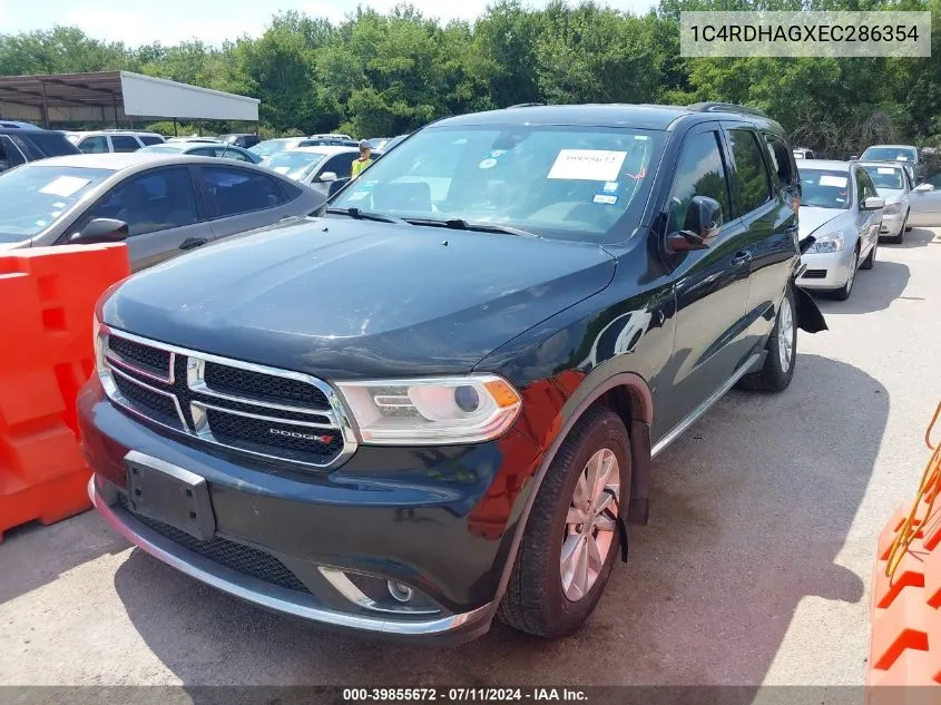 2014 Dodge Durango Sxt VIN: 1C4RDHAGXEC286354 Lot: 39855672