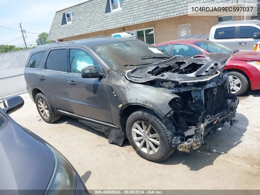 2014 Dodge Durango Sxt VIN: 1C4RDJAG9EC597037 Lot: 40065524