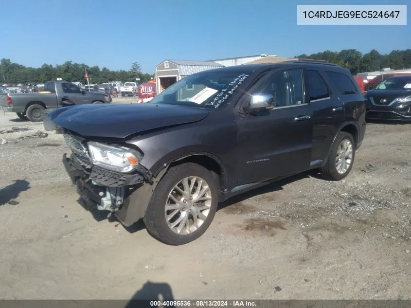 1C4RDJEG9EC524647 2014 Dodge Durango Citadel