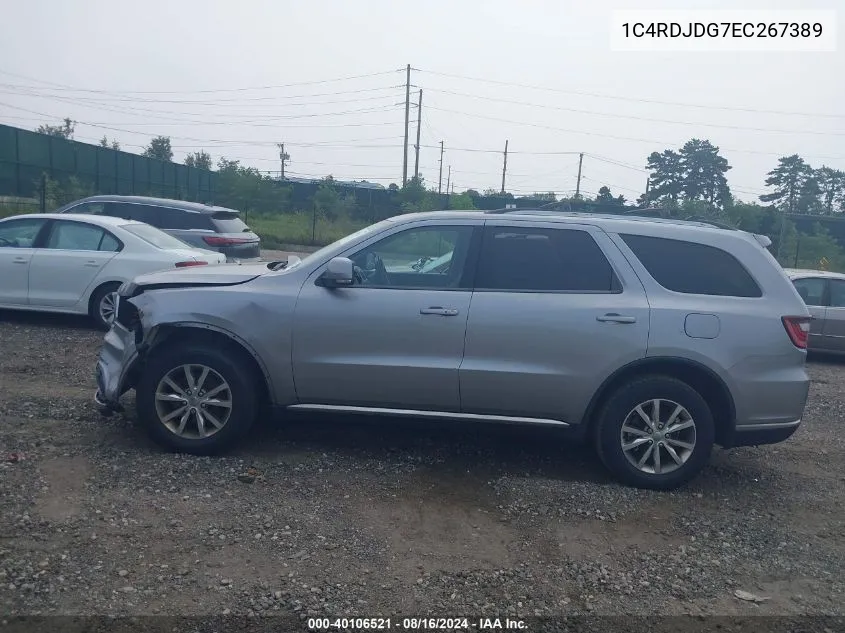 2014 Dodge Durango Limited VIN: 1C4RDJDG7EC267389 Lot: 40106521