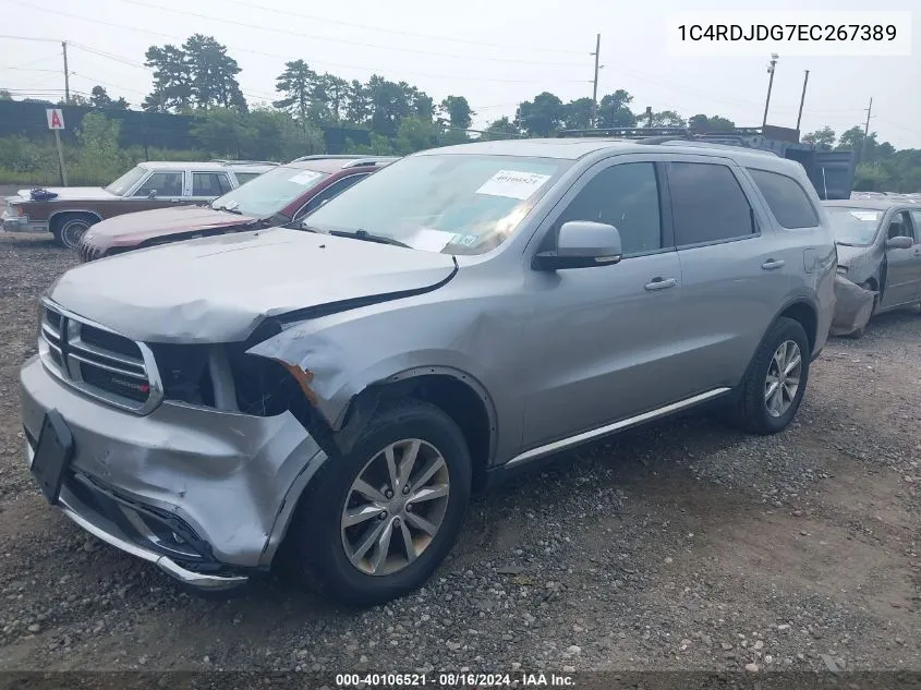 2014 Dodge Durango Limited VIN: 1C4RDJDG7EC267389 Lot: 40106521