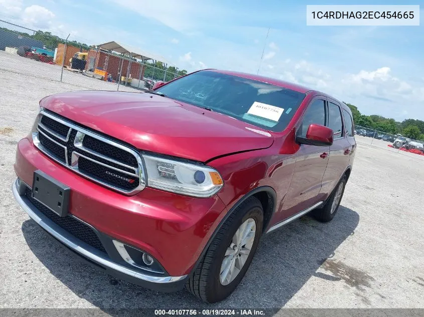 2014 Dodge Durango Sxt VIN: 1C4RDHAG2EC454665 Lot: 40107756