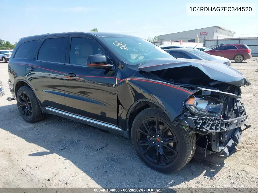 2014 Dodge Durango Sxt VIN: 1C4RDHAG7EC344520 Lot: 40134853