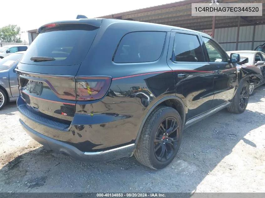 2014 Dodge Durango Sxt VIN: 1C4RDHAG7EC344520 Lot: 40134853