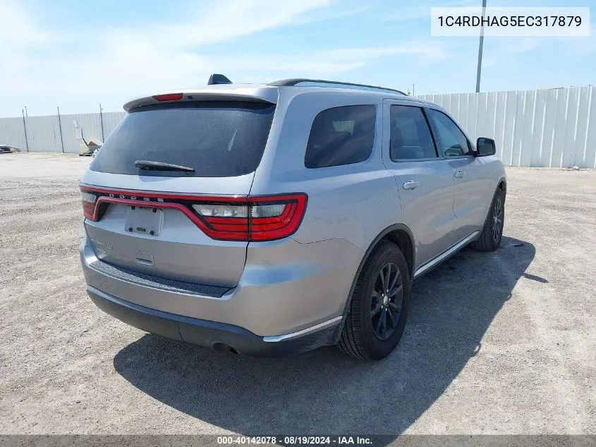 2014 Dodge Durango Sxt VIN: 1C4RDHAG5EC317879 Lot: 40142078