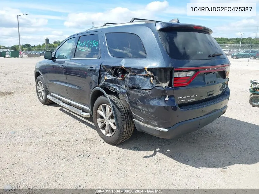 2014 Dodge Durango Limited VIN: 1C4RDJDG2EC475387 Lot: 40151504