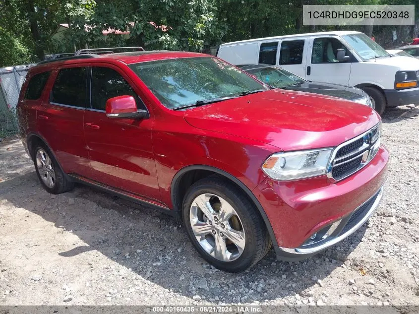 2014 Dodge Durango Limited VIN: 1C4RDHDG9EC520348 Lot: 40160435