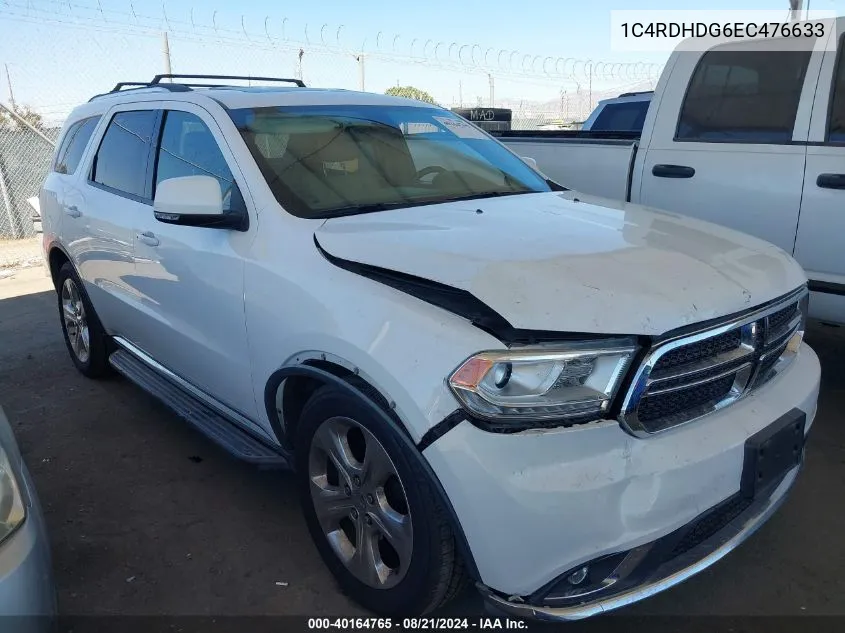 2014 Dodge Durango Limited VIN: 1C4RDHDG6EC476633 Lot: 40164765