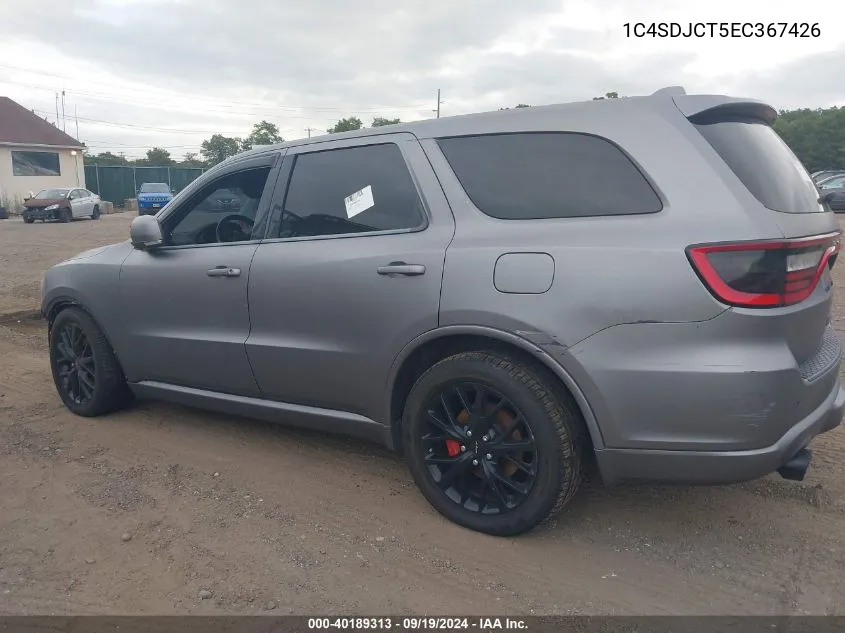 2014 Dodge Durango R/T VIN: 1C4SDJCT5EC367426 Lot: 40189313