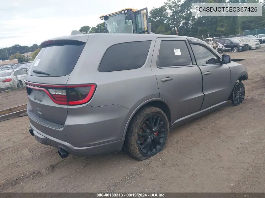 2014 Dodge Durango R/T VIN: 1C4SDJCT5EC367426 Lot: 40189313