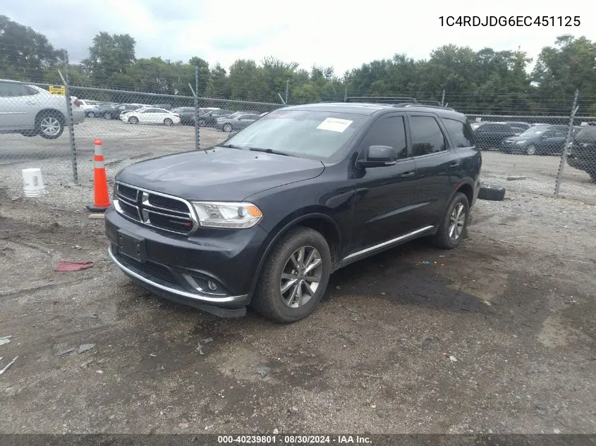 2014 Dodge Durango Limited VIN: 1C4RDJDG6EC451125 Lot: 40239801