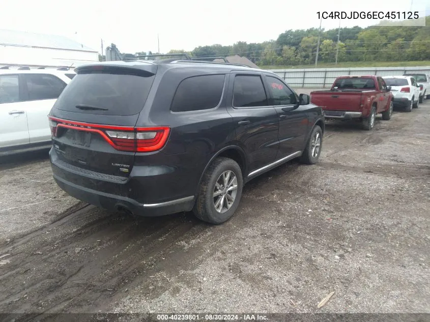 1C4RDJDG6EC451125 2014 Dodge Durango Limited