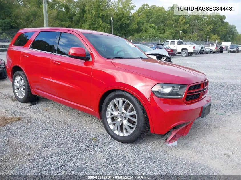 2014 Dodge Durango Sxt VIN: 1C4RDHAG8EC344431 Lot: 40242761