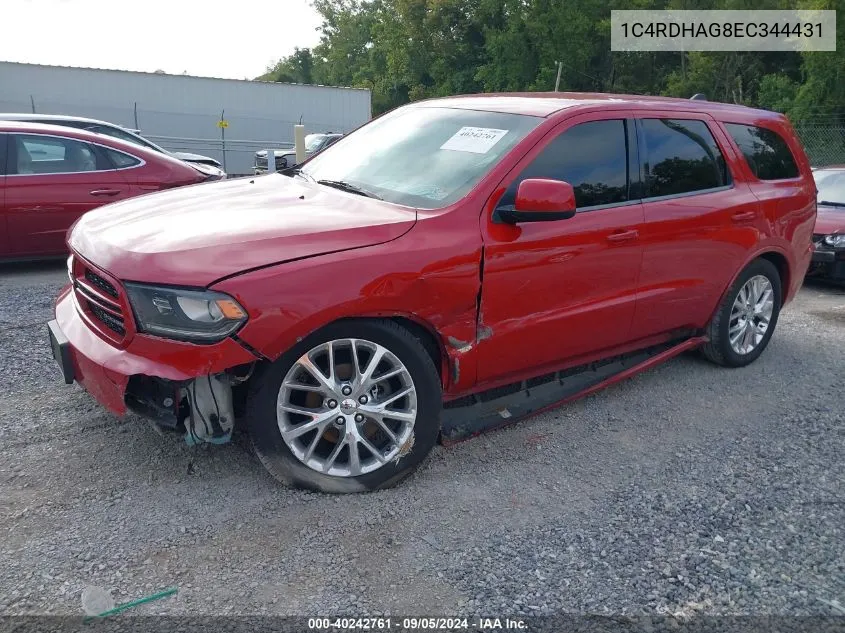 2014 Dodge Durango Sxt VIN: 1C4RDHAG8EC344431 Lot: 40242761