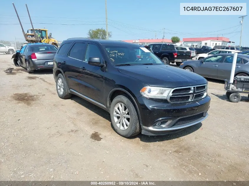 2014 Dodge Durango Sxt VIN: 1C4RDJAG7EC267607 Lot: 40250952