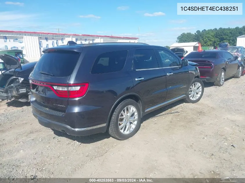 2014 Dodge Durango Citadel VIN: 1C4SDHET4EC438251 Lot: 40253583