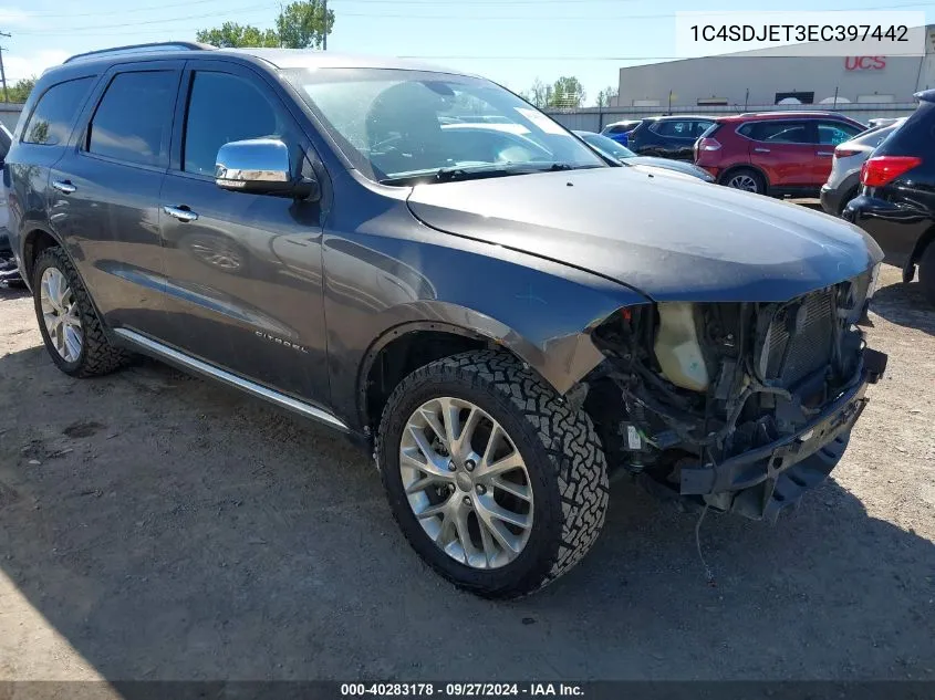 1C4SDJET3EC397442 2014 Dodge Durango Citadel