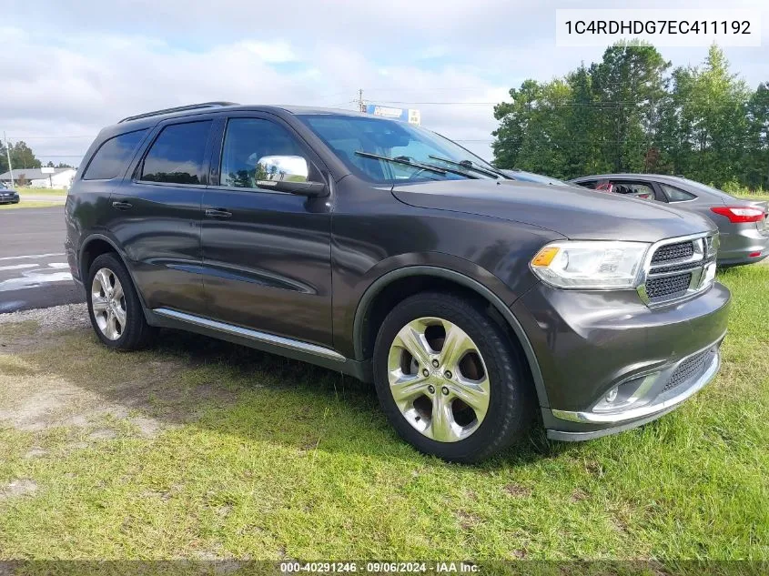 2014 Dodge Durango VIN: 1C4RDHDG7EC411192 Lot: 40291246